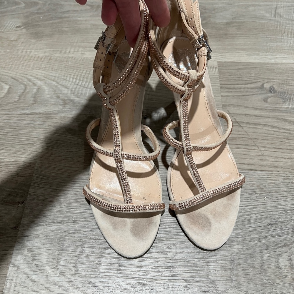 Elegant Beige Strappy Heels